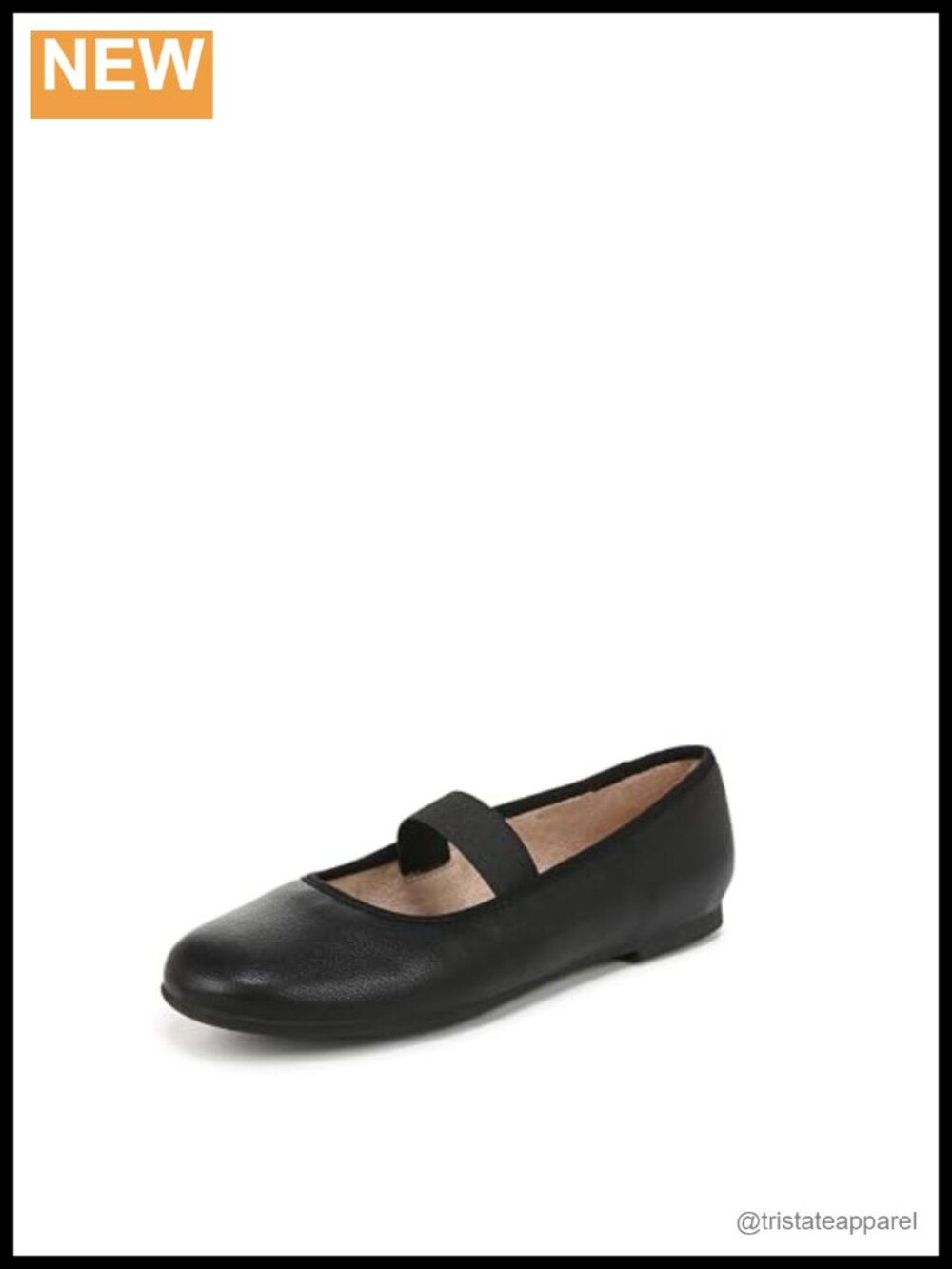 Ballet Flat with Elastic Strap and Memory Foam Insole